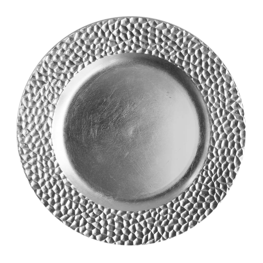 Hammered Charger Plate Silver 13"