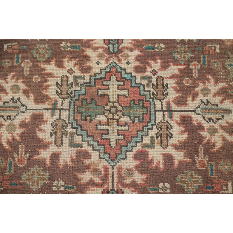 Handmade Geometric Tabriz Persian Vintage Rug Oriental Wool Carpet - 9'10" x 12'7"