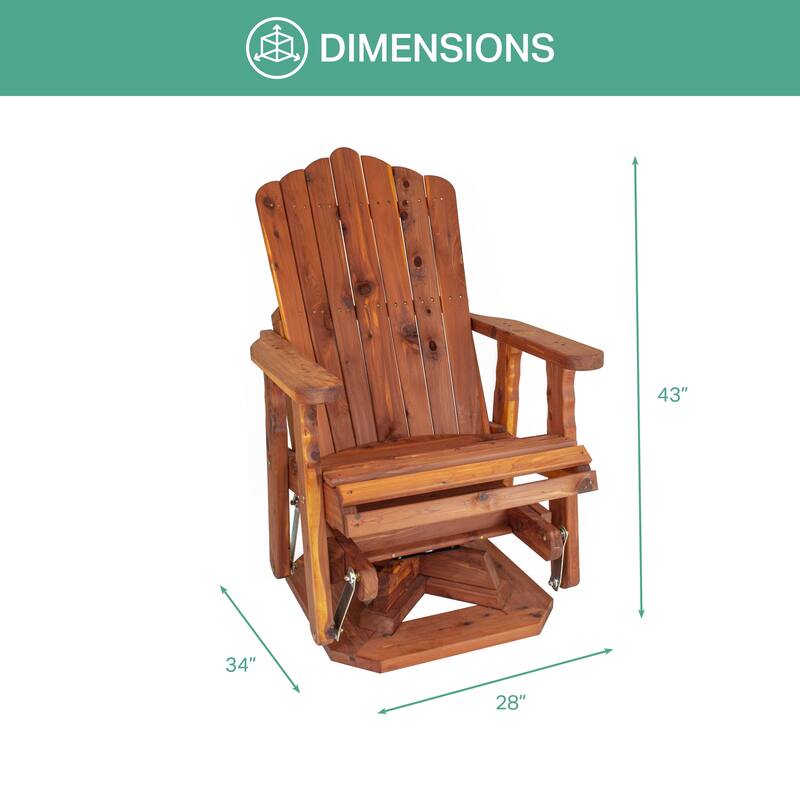 American Furniture Classics Model MM101 SOLID CEDAR ADIRONDACK Swivel Glider