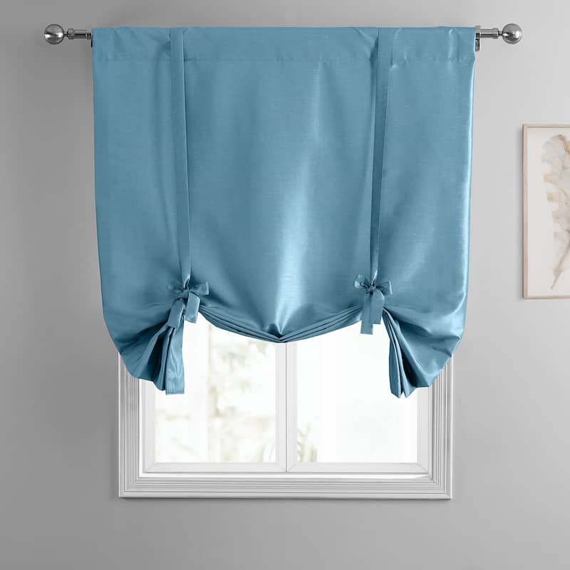 Exclusive Fabrics Vintage Textured Faux Dupioni Silk Tie-Up Window Shade (1 Panel)