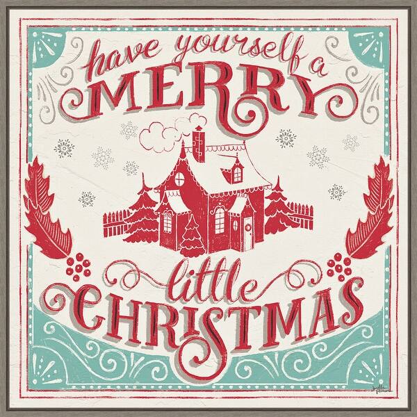 slide 2 of 9, Merry Little Christmas V by Janelle Penner Framed Canvas Wall Art