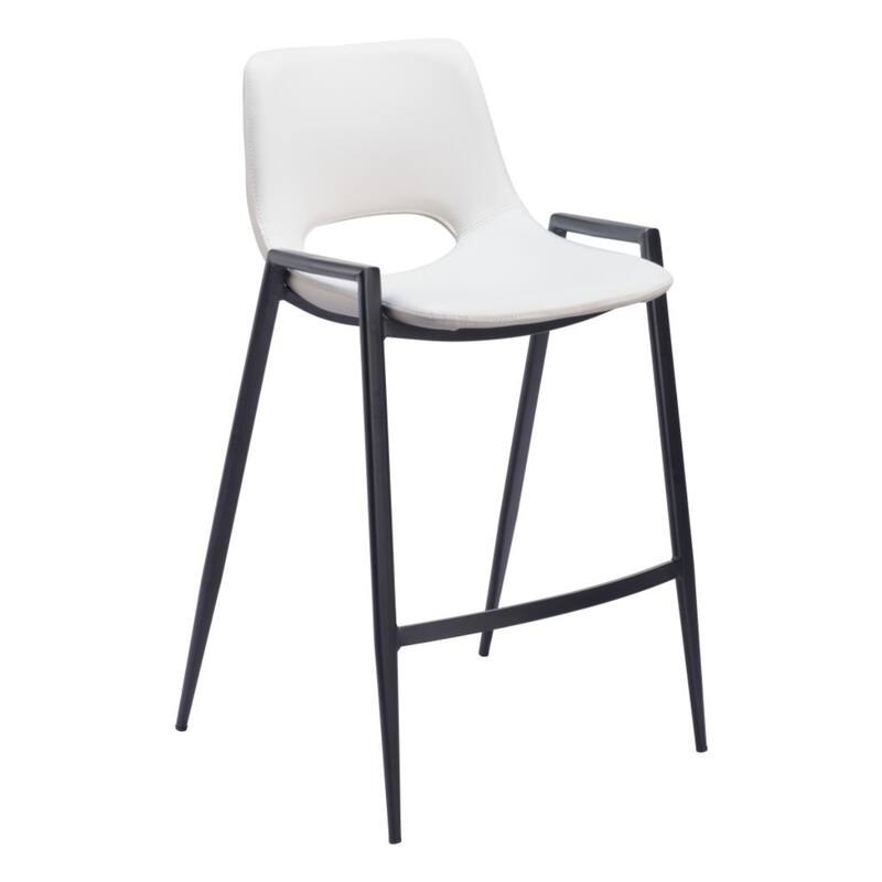 Set of 2 Faux Leather Low Back Chairs with Steel Frame and Footrest