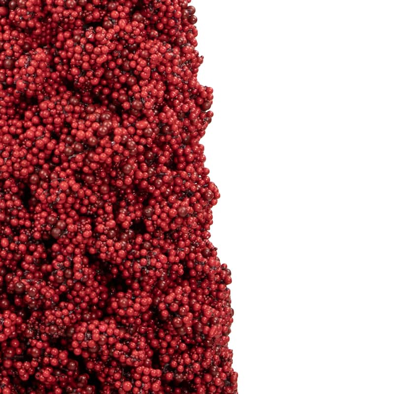 Artificial Berry Cone Potted Christmas Topiary - 50" - Red - 3-to-6-feet