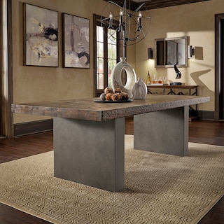 Blake Reclaimed Wood and Concrete Dining Table by iNSPIRE Q Artisan - Brown