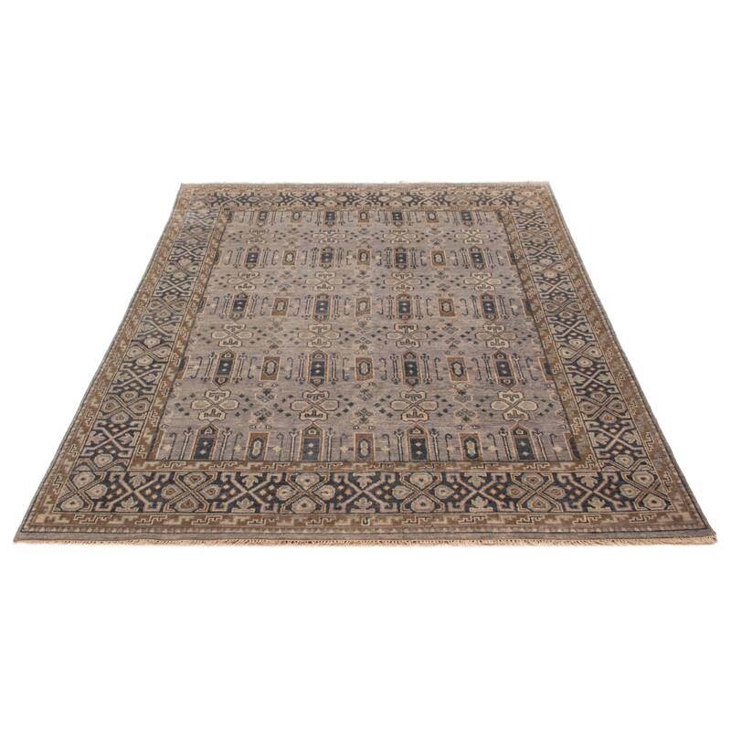 ECARPETGALLERY Hand-knotted Mystique Light Grey Wool Rug - 7' 10" x 10' 4"