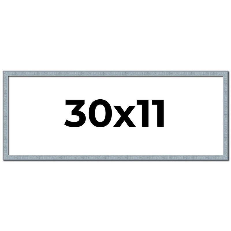 30x11 Frame Rustic Sky Blue Solid Wood Picture Frame | 0.75 Inch