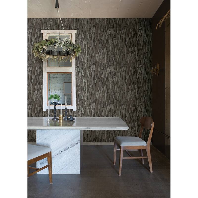 A-Street Prints Suna Charcoal Woodgrain Wallpaper