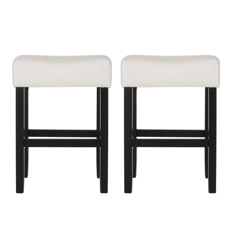 26.75" Backless Leather Counter Height Barstool Set of 2