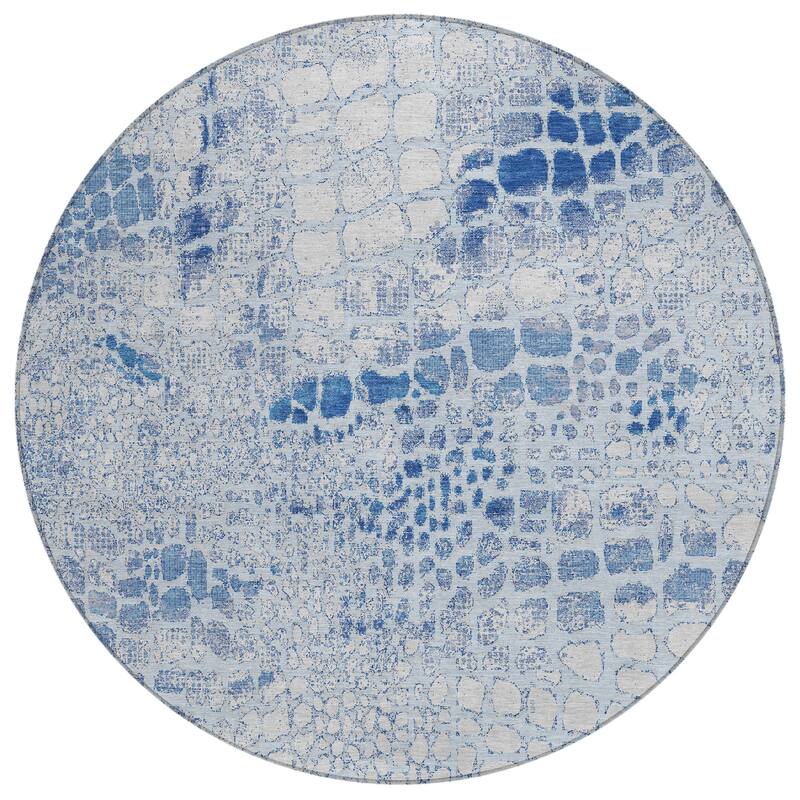 Machine Washable Indoor/ Outdoor Modern Cobble Chantille Rug