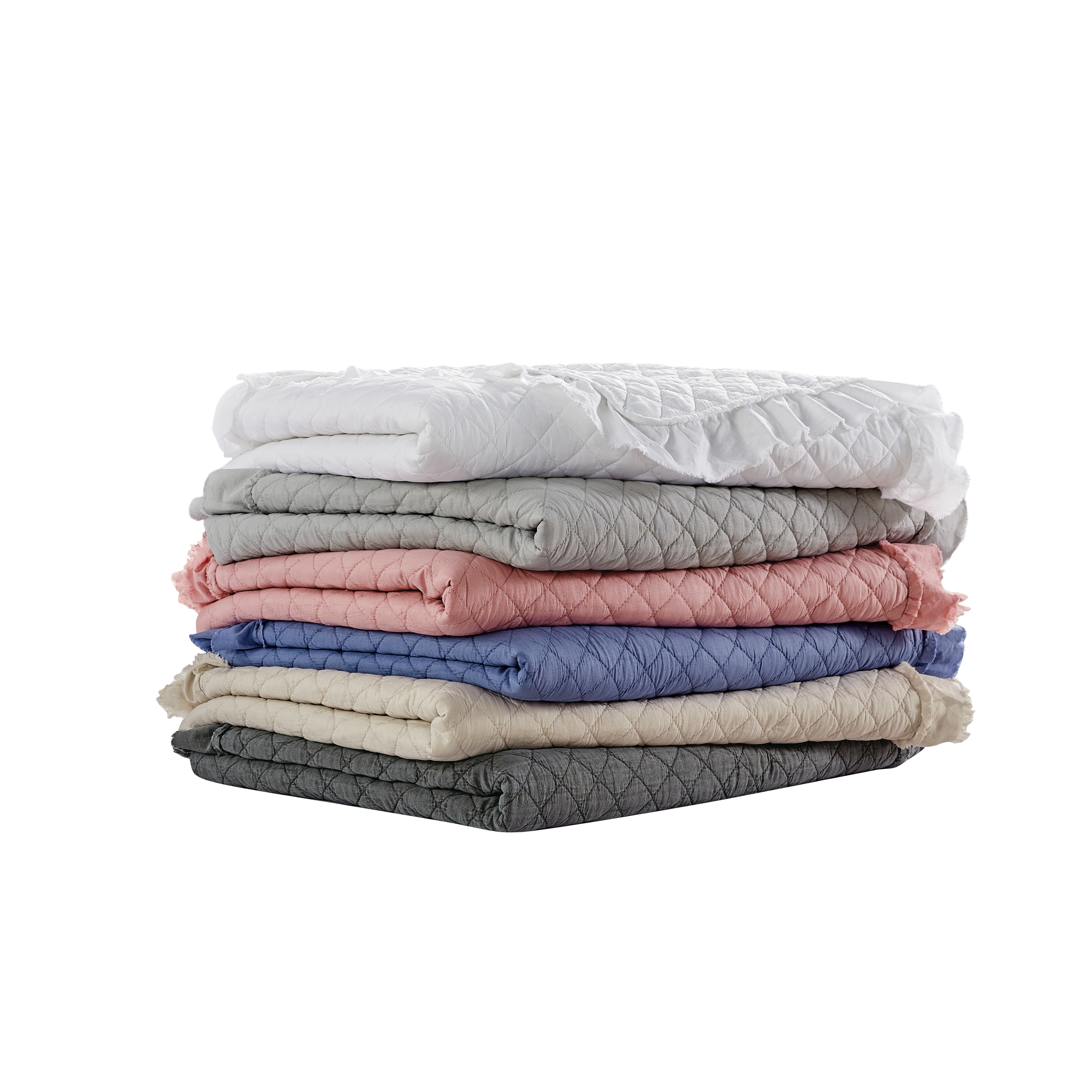 West Valley Stonewashed Diamond Ruffle Embroidered Quilt Set