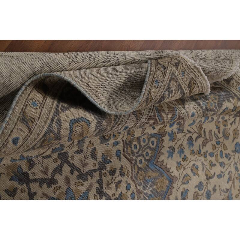 Medallion Tabriz Persian Area Rug Handmade Floral Wool Carpet - 9'5"x 12'10"