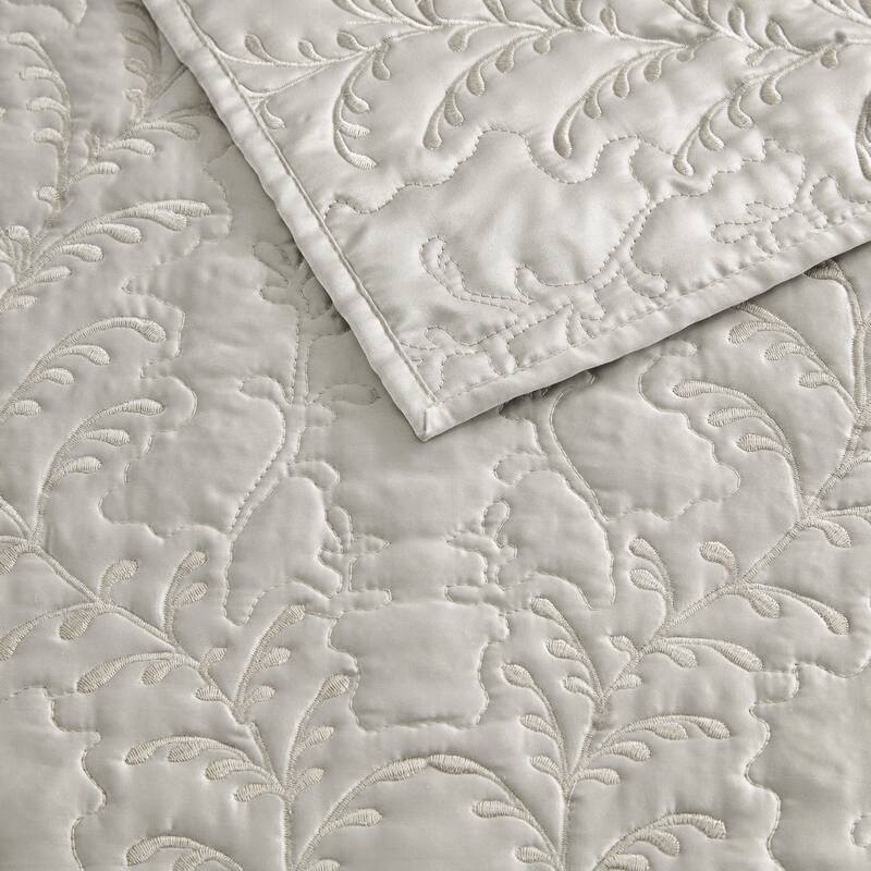 Martha Stewart Fern Embroidery Reversible Quilt Set
