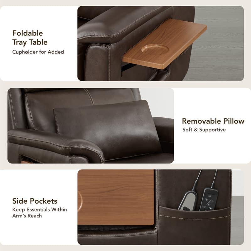 Spruce & Spring Power Lift Recliner Chair for Elderly with Foldable Tray Table and Massage
