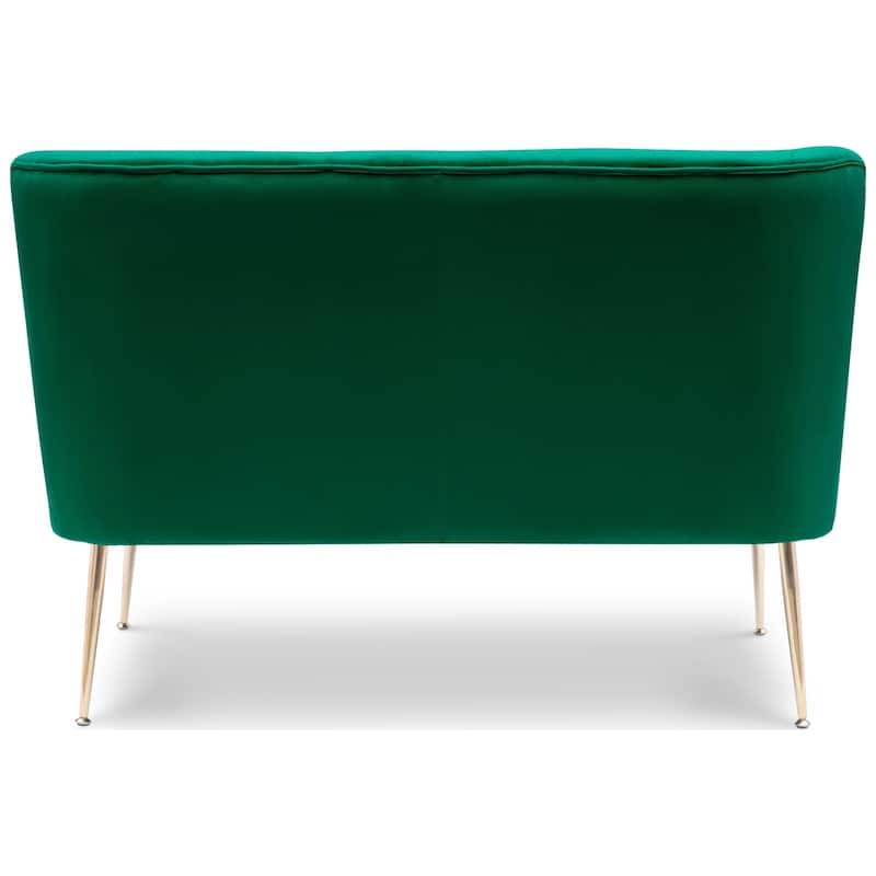Farrah Upholstered Velvet Polyester 46" Wide Loveseat - Armless/ Scalloped Back