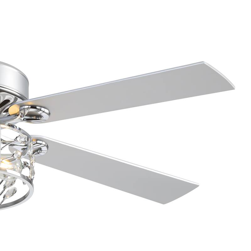 52" Reversible 5-Blade Caged Ceiling Fan with Light and Remote