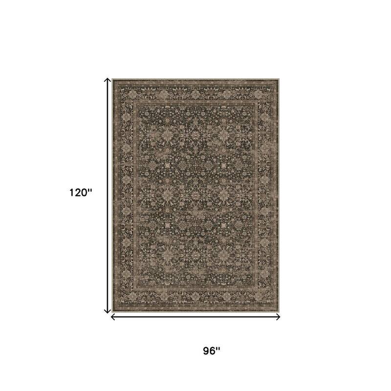 HomeRoots Floral Medallion Traditional Rectangle Area Rug