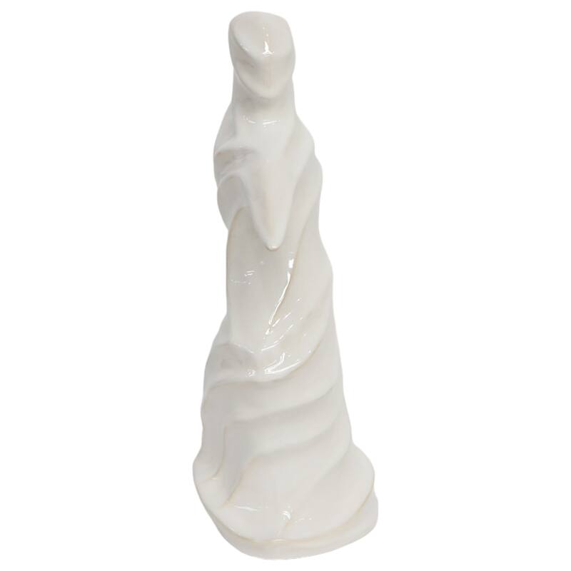 Abstract Ceramic Dancer Statue Figurine for Home Decor - 14", White - 14.0"