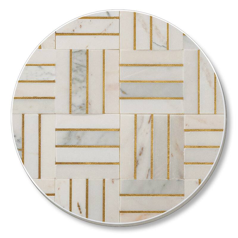 Absorbent Stone Beverage Coasters - Set of 4 - Manhattan - Multi-176