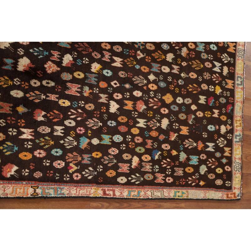 Vegetable Dye Sirjan Persian Vintage Area Rug Hand-Knotted Wool Carpet - 3'4"x 5'2"