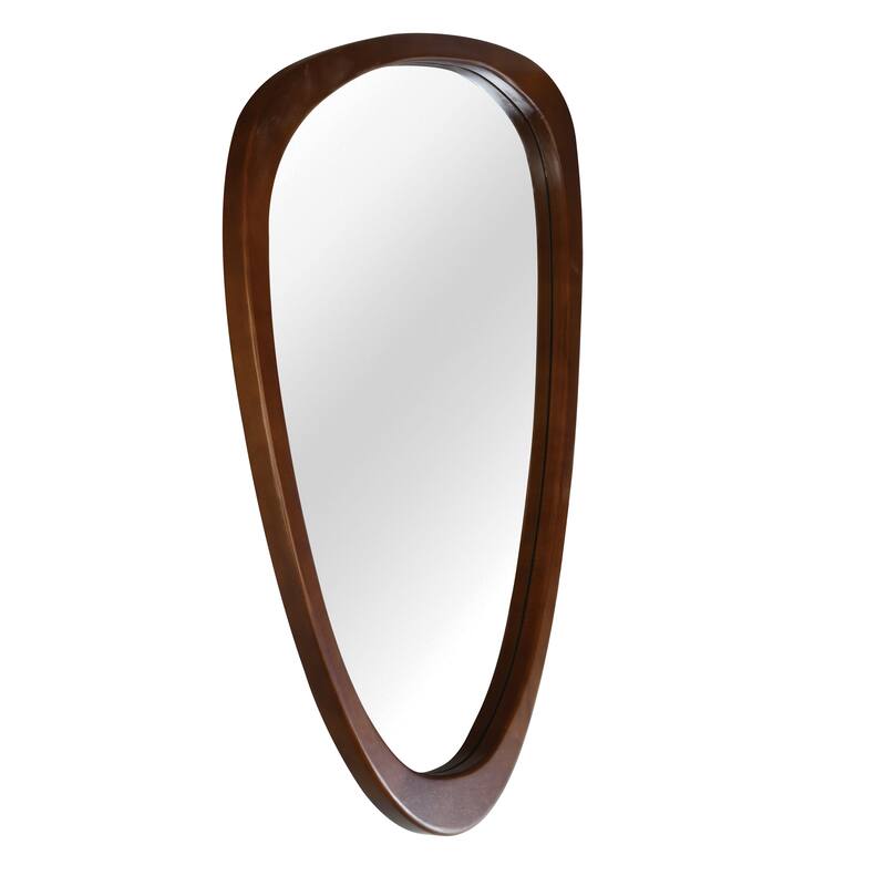 24"x36" Irregular Solid Wood Frame Decorative Mirror,For Bedroom, Bathroom, Living Room, Entryway