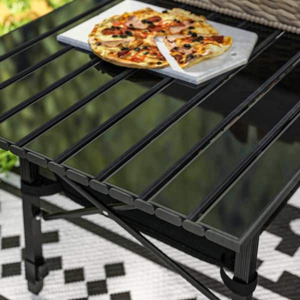 backpack folding mini metal table Outplea Small Camping Table, Low Portable Beach Tables, Green resistant easy to clean can put your stove on Sturdy joints and connectors plus anti Villey Portable Camping Side Table,