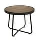 preview thumbnail 9 of 47, Clihome Weather-resistant Outdoor Steel Round Side Table Black&Light Brown
