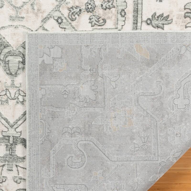 Gertmenian Quattro Cyrus Gray Polypropylene Traditional Area Rug
