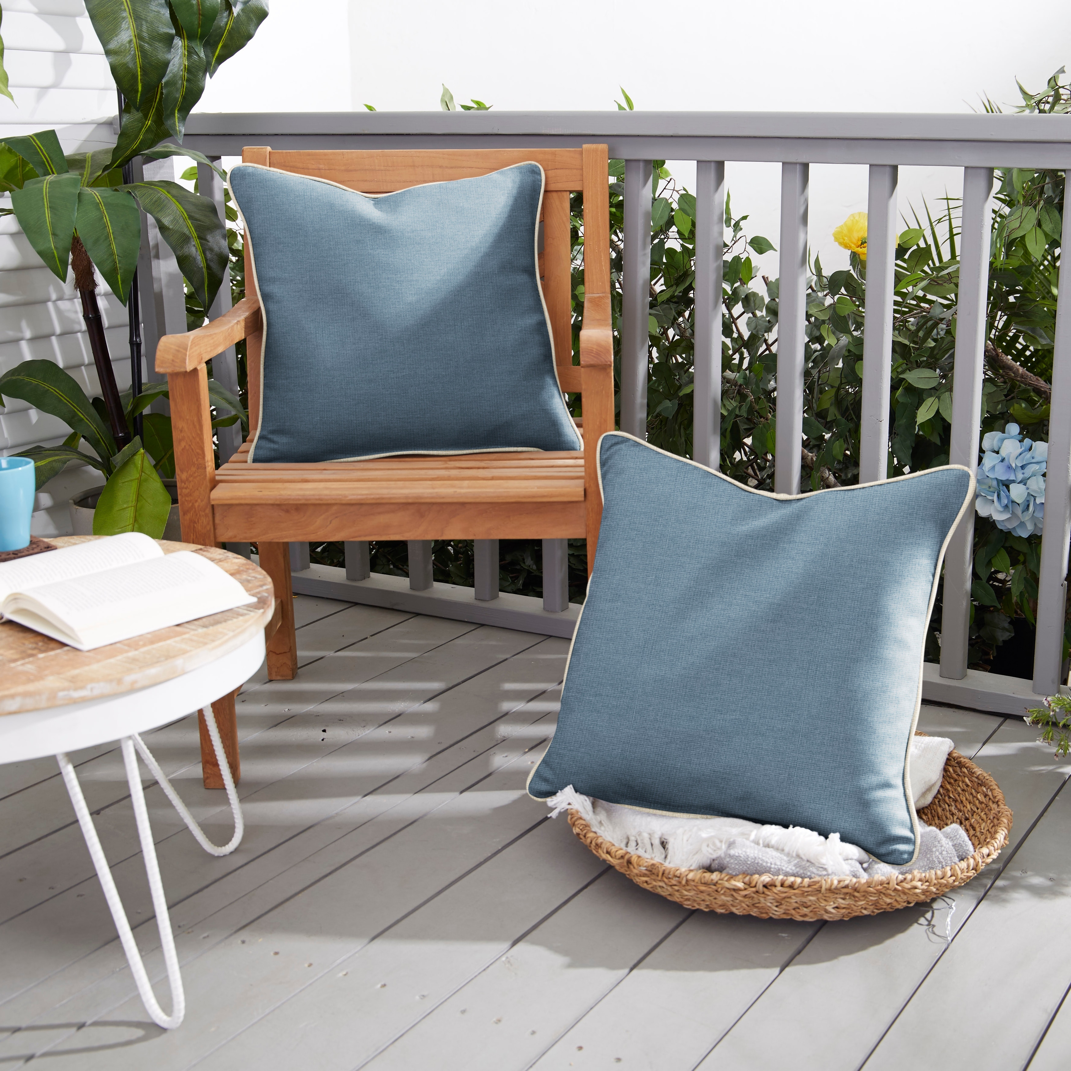 Denim patio on sale cushions