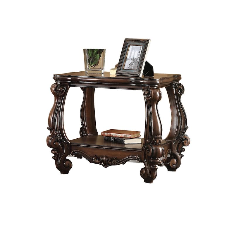 HomeRoots 26" Cherry Oak Manufactured Wood Square End Table With Shelf - 30