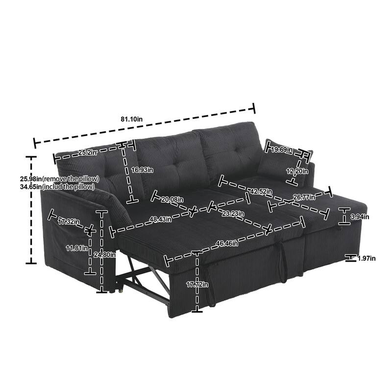Modular Sectional Sofa L Shaped Modular Couch with Reversible Chaise