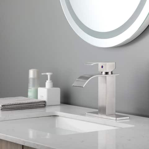 Single Handle Waterfall Spout Bathroom Vanity Faucet