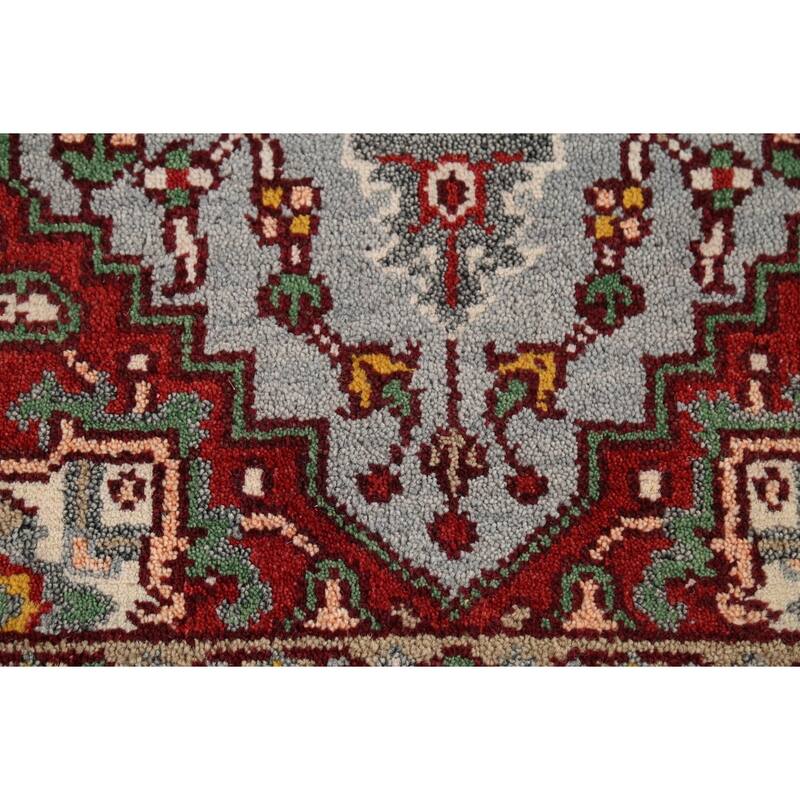 Heriz Serapi Indian Accent Rug Hand-Knotted Wool Carpet - 3'1"x 4'11"