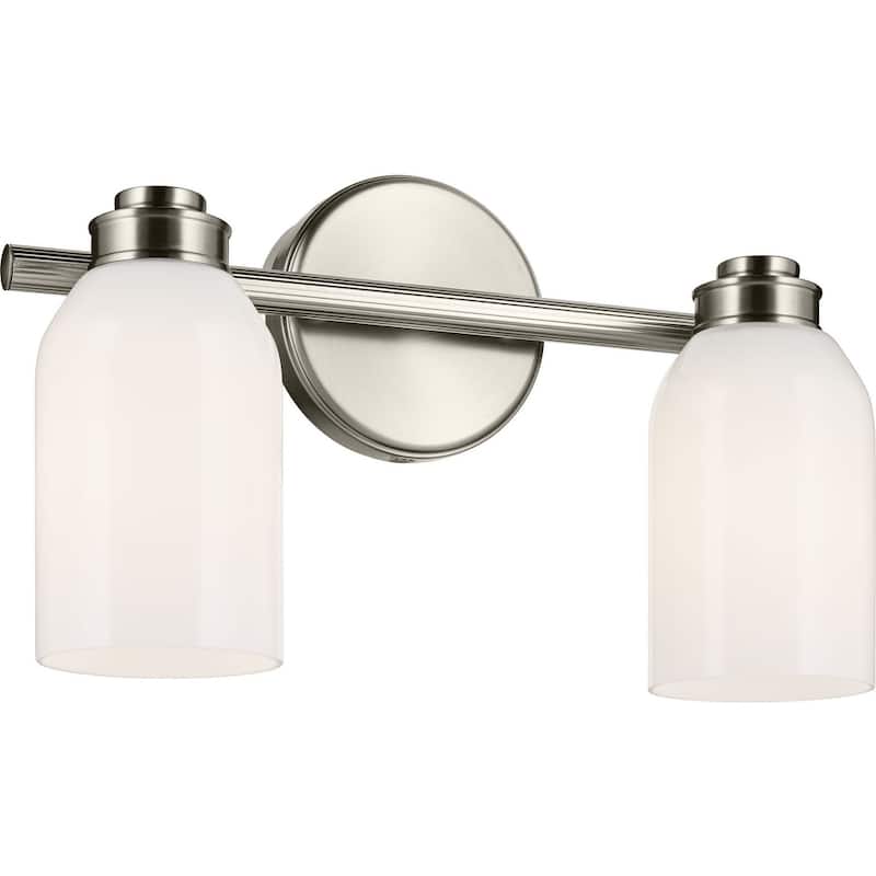 Kichler 55201 Shae 2 Light 15" Wide Vanity Light with Glossy White - Brushed Nickel