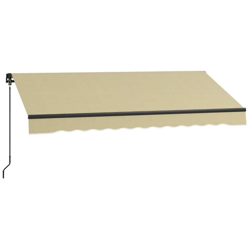 98.5" Wide Outdoor Adjustable Retractable Awning with UV Protected and Aluminum Frame - 98.5" W x 78.75" D - Beige