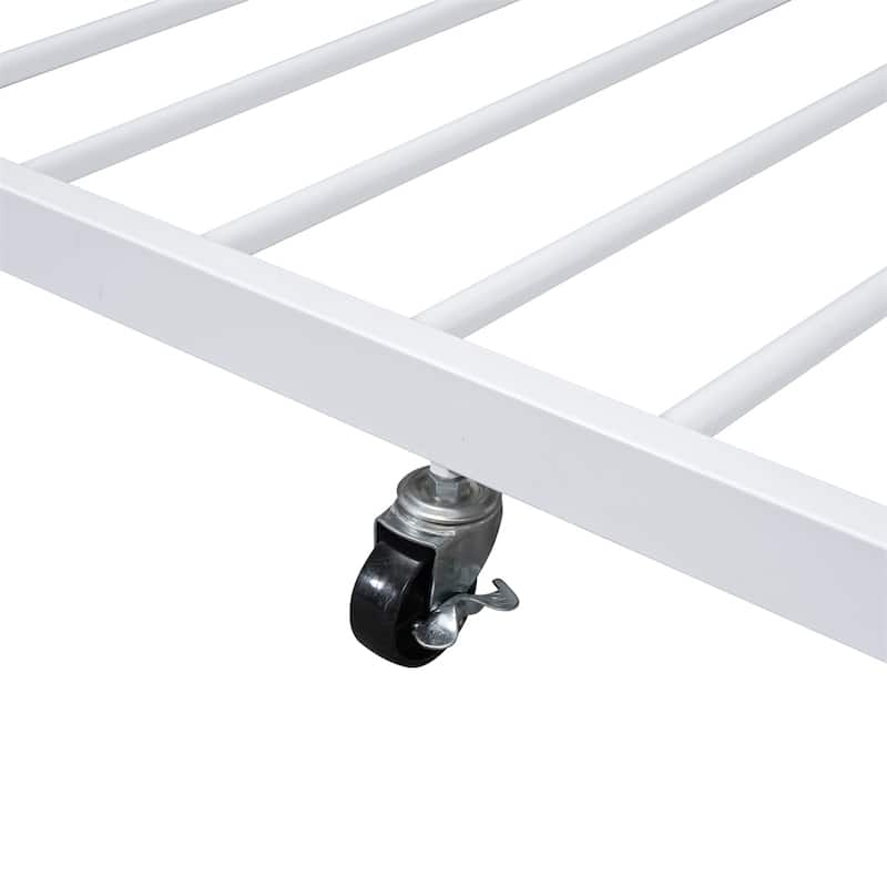 Full XL Over Queen Metal Bunk Bed with Twin Size Trundle