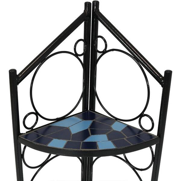 Shop Sunnydaze 3 Tier Folding Mosaic Plant Stand Corner Flower Pot