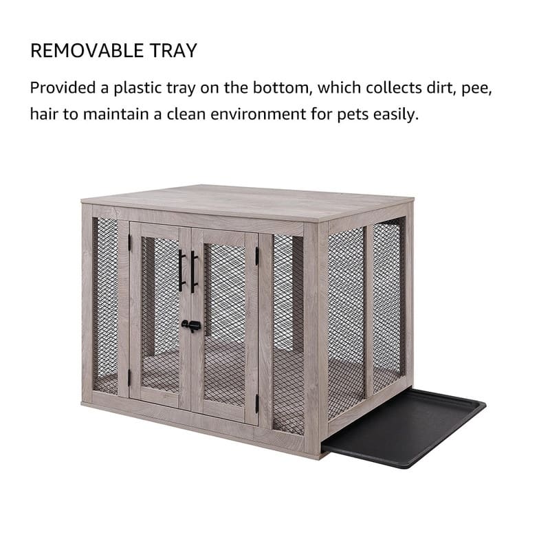 Unipaws Dog Crate with Cushion and Tray, Medium and Large Crate