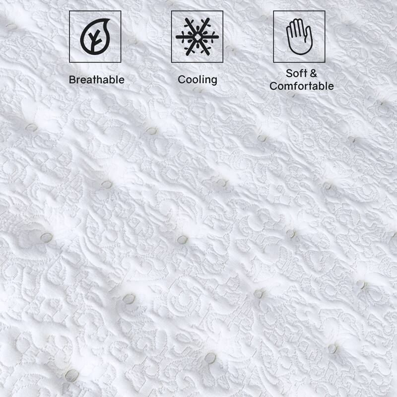14" Luxury Foam Encased Hybrid Mattress, Strong Edge Support, High Density Foam, 2" Fluffy Quilted Top, Black