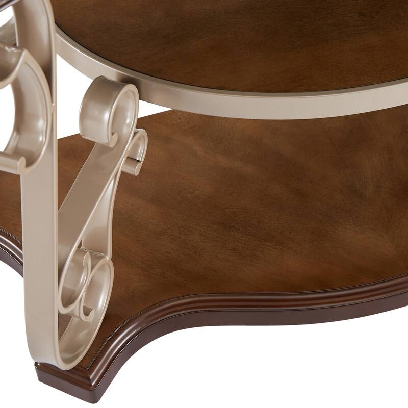 Rustic Brown Marble Paper Top Coffee Table End Sofa Cocktail Table for Living Room