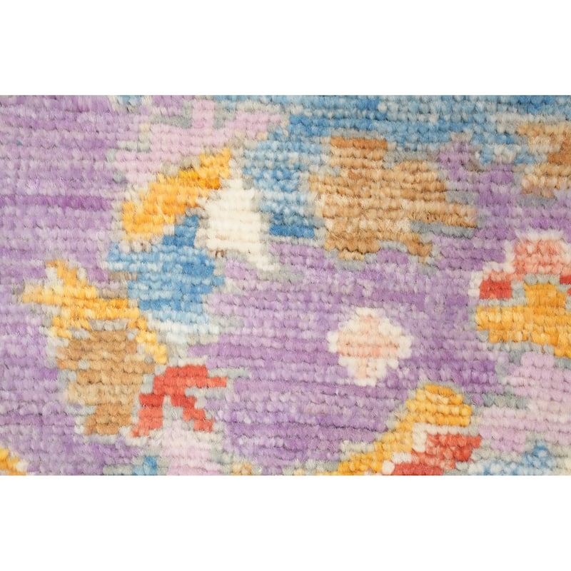 Hand Knotted Oriental 100% Wool Carpet Transitional Medallion Pink Oushak Area Rug - 6' 10'' X 5' 6''