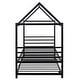 preview thumbnail 10 of 10, Black Twin Size Metal House Shape Platform Bed with Trundle, Roof for Kids, Bedroom