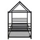 preview thumbnail 10 of 10, Black Twin Size Metal House-Shaped Platform Bed with Trundle and Roof