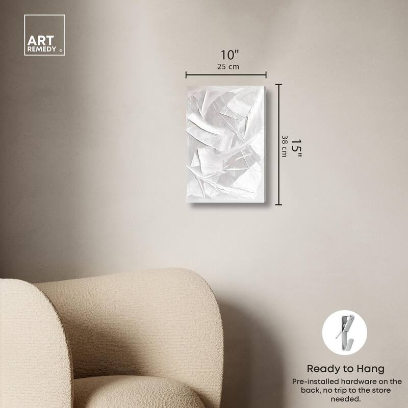 Thick White Texture II Canvas by Art Remedy, Gallery Wrapped