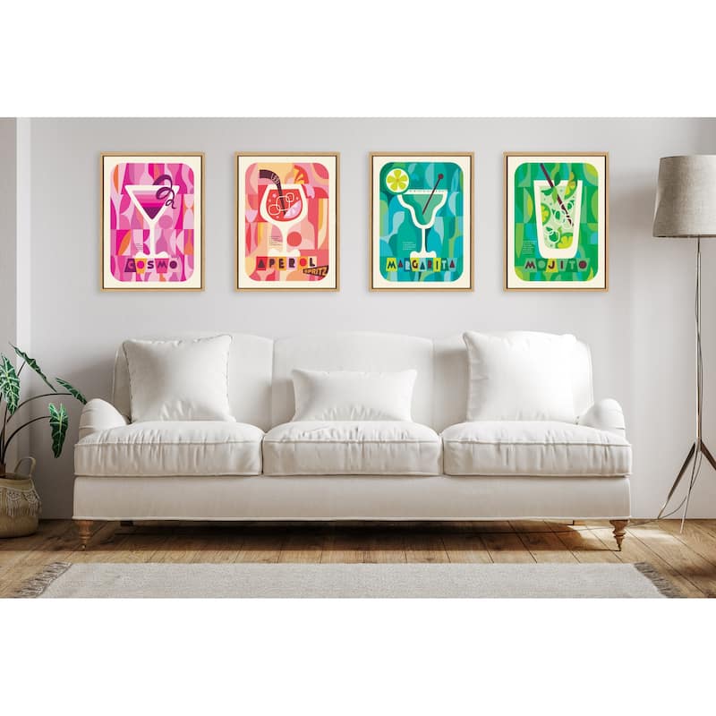 Kate and Laurel Sylvie MCM Mojito Framed Canvas by Rachel Lee