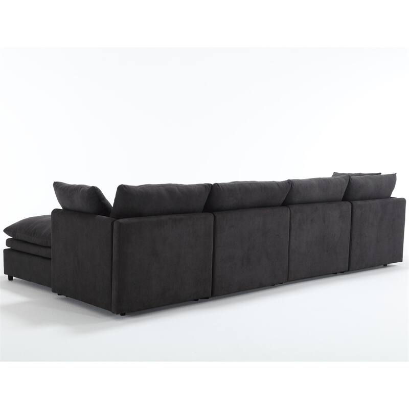 Modern 5-seat U-shaped Sectional Sofa with Chaise Lounge