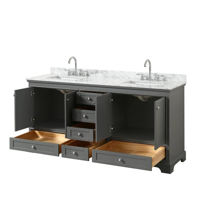 Wyndham Collection Deborah 72" Free Standing Double Vanity Set with