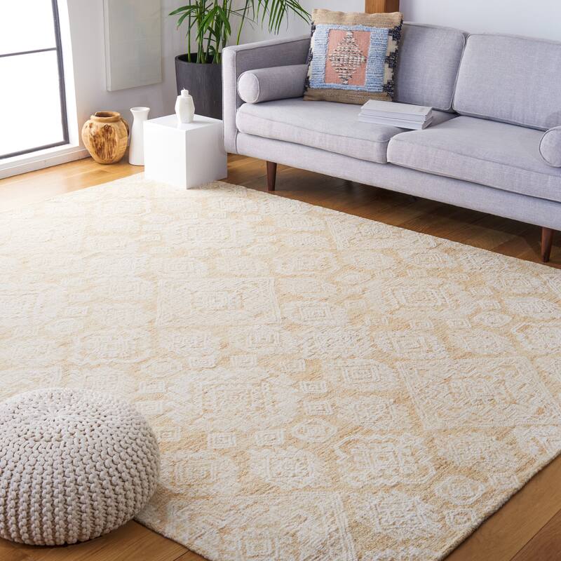 SAFAVIEH Handmade Metro Sigalit French Country Wool Rug - 8' x 10' - Gold/Ivory