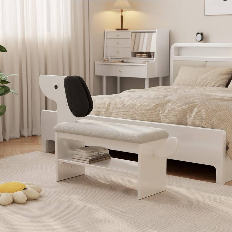 2-Tier Shoe Bench - 35.83"D x 8.07"W x 14.07"H