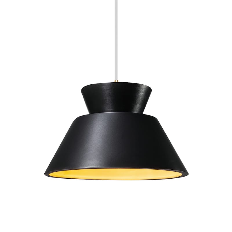 Carson Carrington Sallerup Trapezoid Carbon Matte Black and Champagne Pendant - Antique Brass, Champagne Gold, Carbon Matte Black