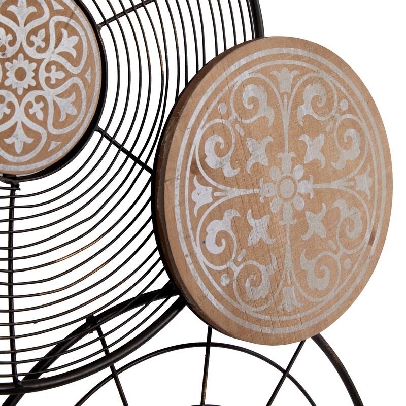 Black Metal Handmade Plate Home Wall Decor with Intricate Pattern